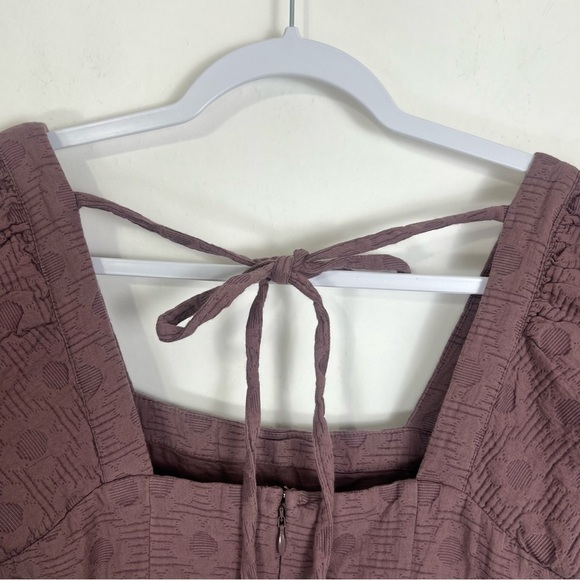 Madewell Floral Quilted Puff-Sleeve Mini Dress in Fig Purple Size Small NWT - Picture 14 of 14